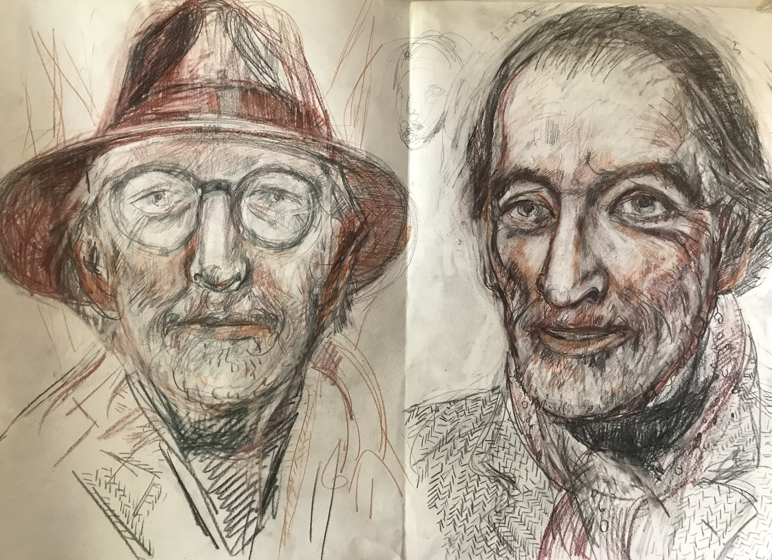 B. B. Irish-Sicilian Sculptor extraordinaire, recent drawing in progress