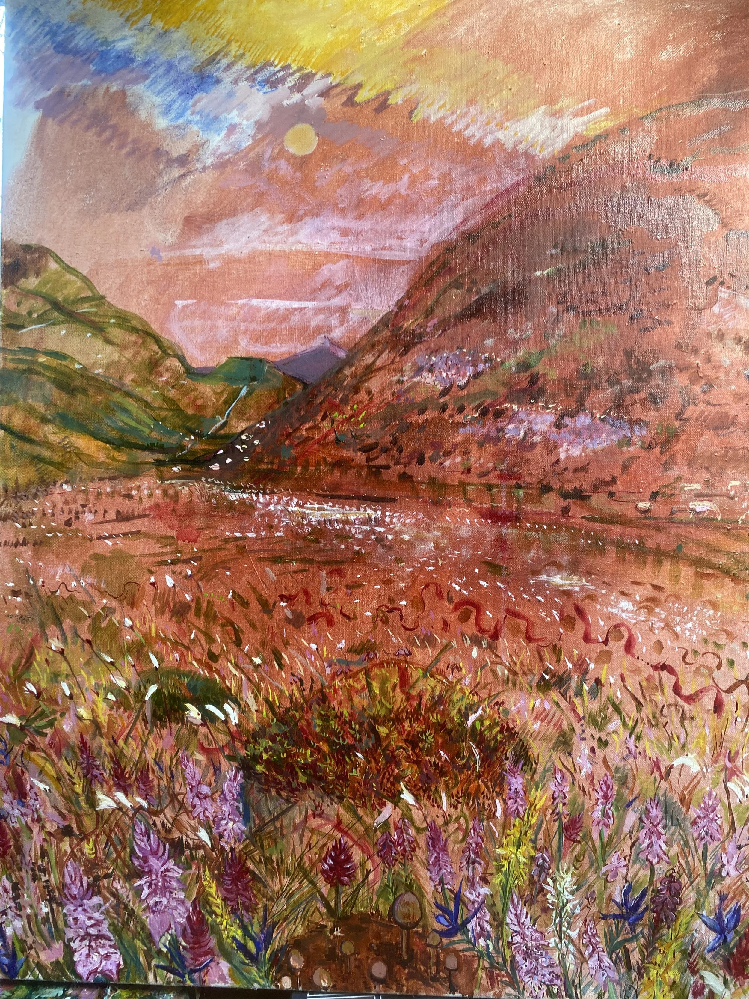 Orchids, Bog Cotton, Spaghnum
Started summer 2025, Work in Progress 