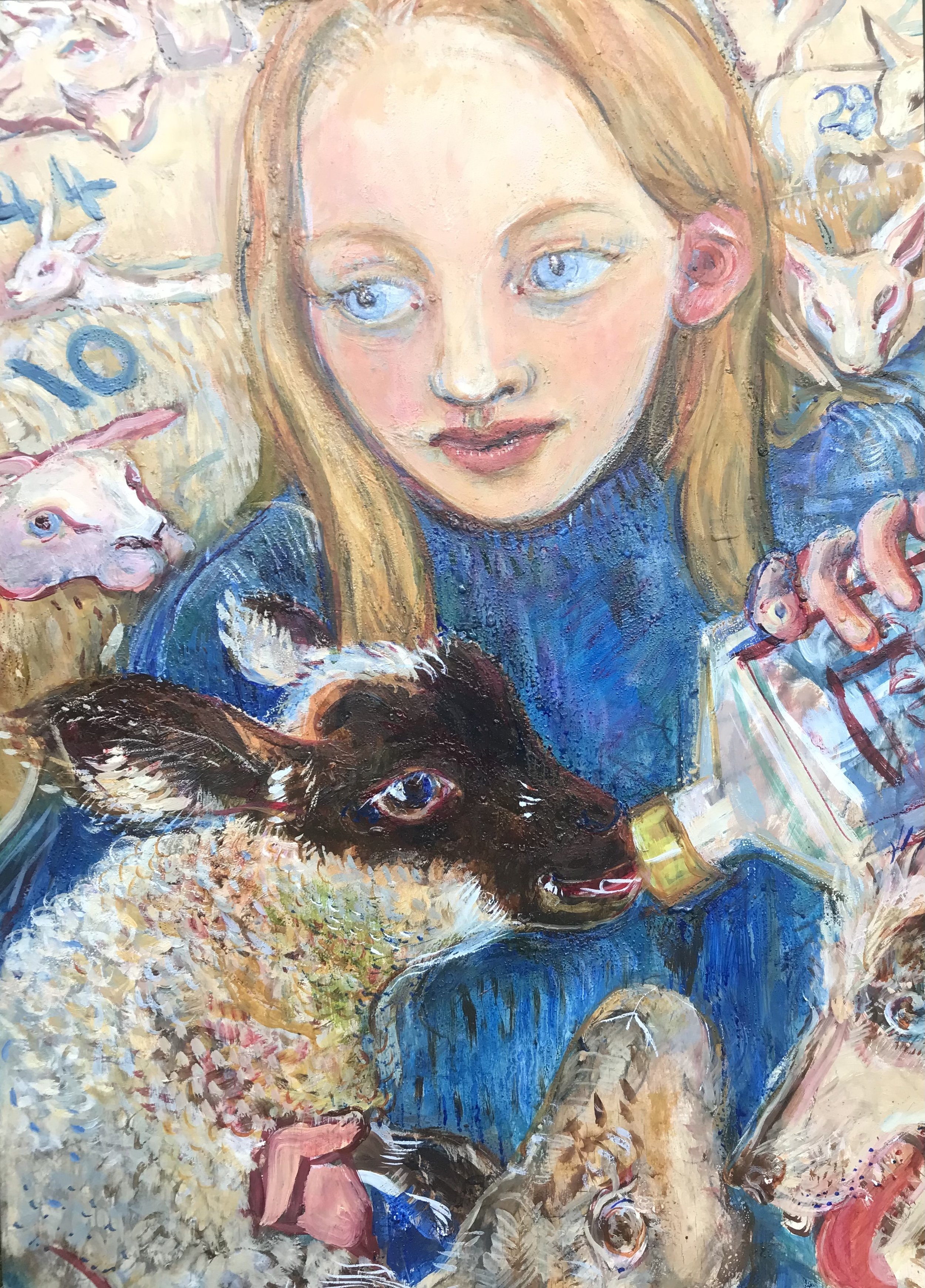 Helping to Feed
Oil on gesso board 40x30cm £990