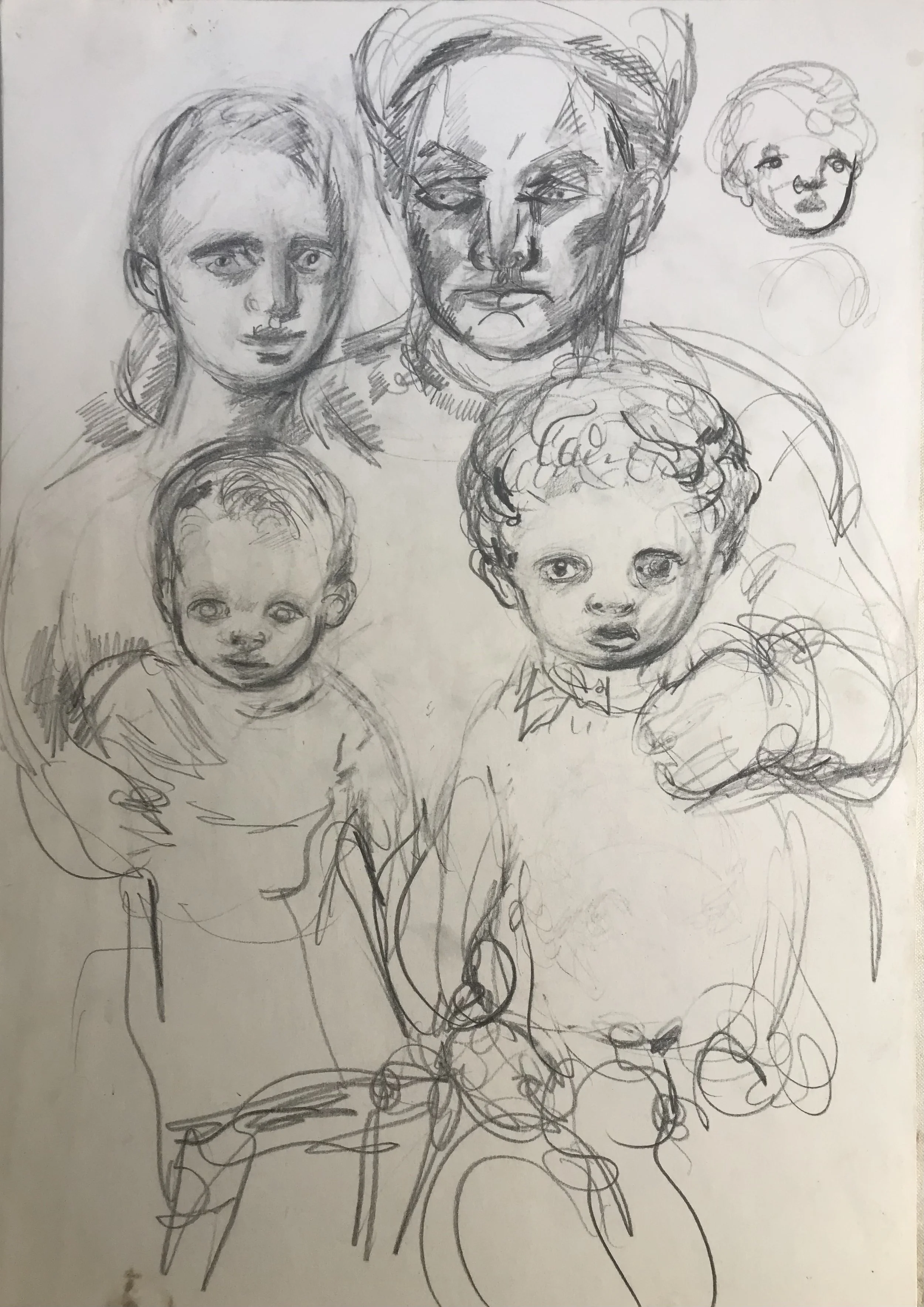 Study for a Family in clay