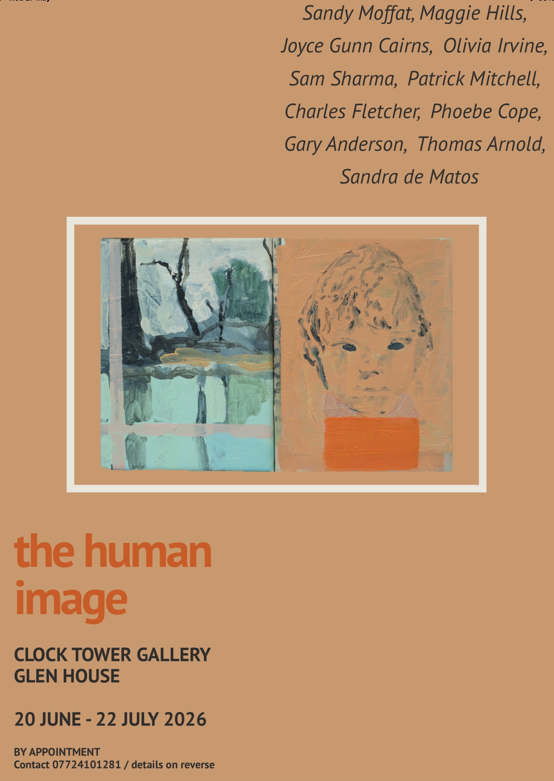 Poster for upcoming show in Glen House, Innerleithen, Scottish Borders