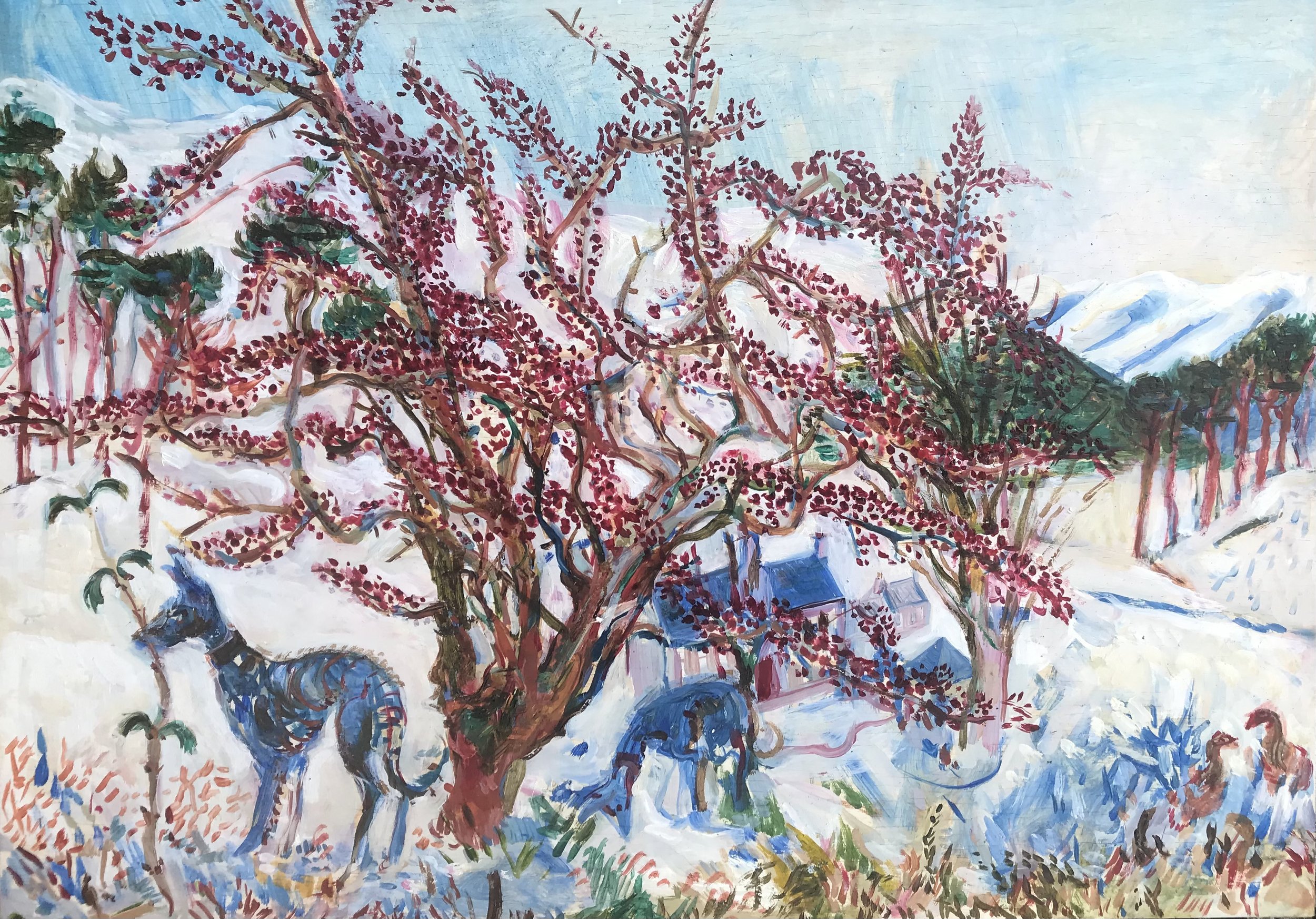 Hawthorn & Red Grouse in Snow
Oil on gesso wood, 30 x40cm £790