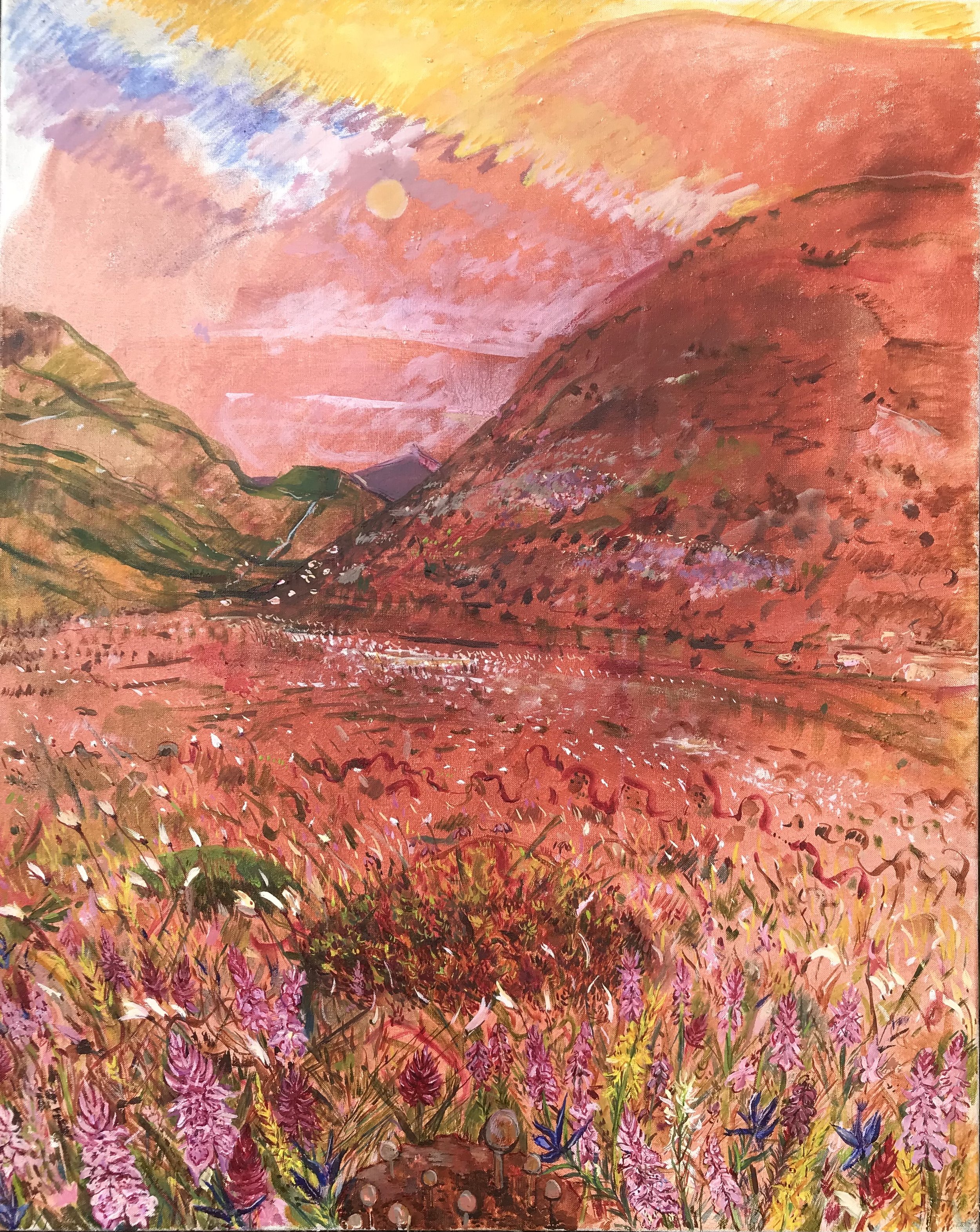 Orchids, Bog Cotton, Tinto
Oil on linen, 75x60, £2500