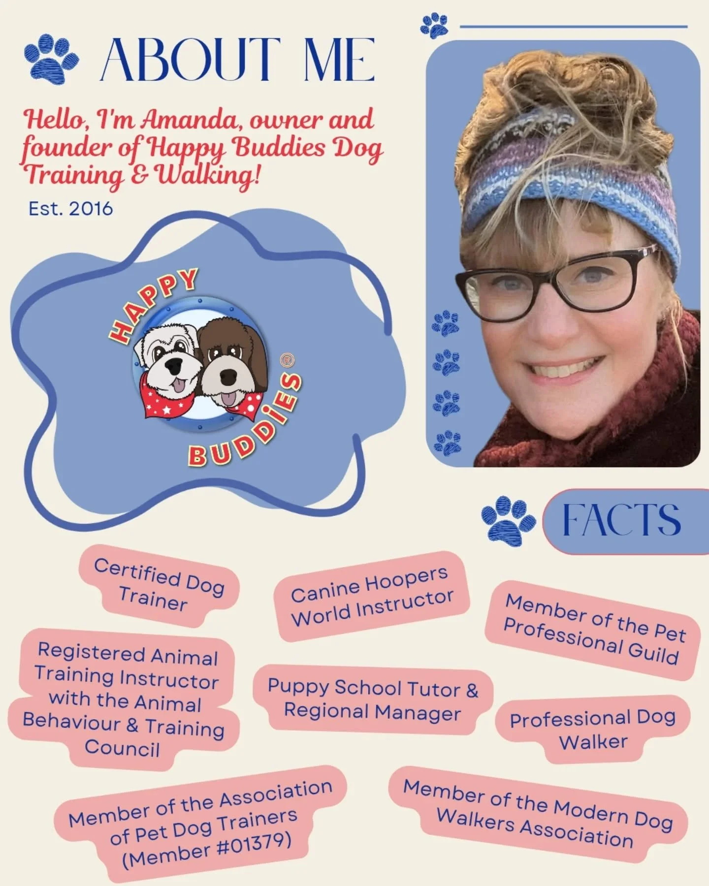🐶 About Me, the Services We Offer and the Areas We Cover 🐶

#DogTraining #PuppyTraining #PositiveReinforcement #RewardBasedTraining #ProfessionalDogWalking #AboutMe #HappyBuddies