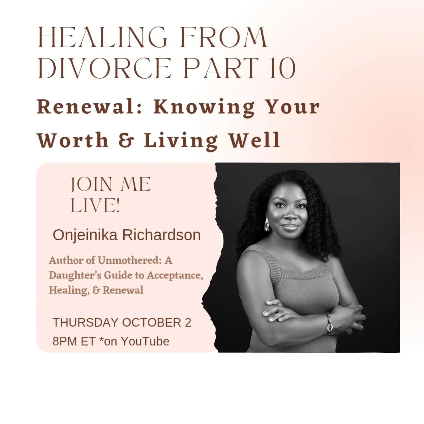 Healing from Divorce Part 10: Renewal!💃🏿

Life may have looked crazy for a while, but God told me to tell you He can do all things!🙌🏿

Decenter that failed marriage and focus on you.❤️ 

Join me tonight at 8pm ET on YouTube.🧡
.
.
.
#healingfromd