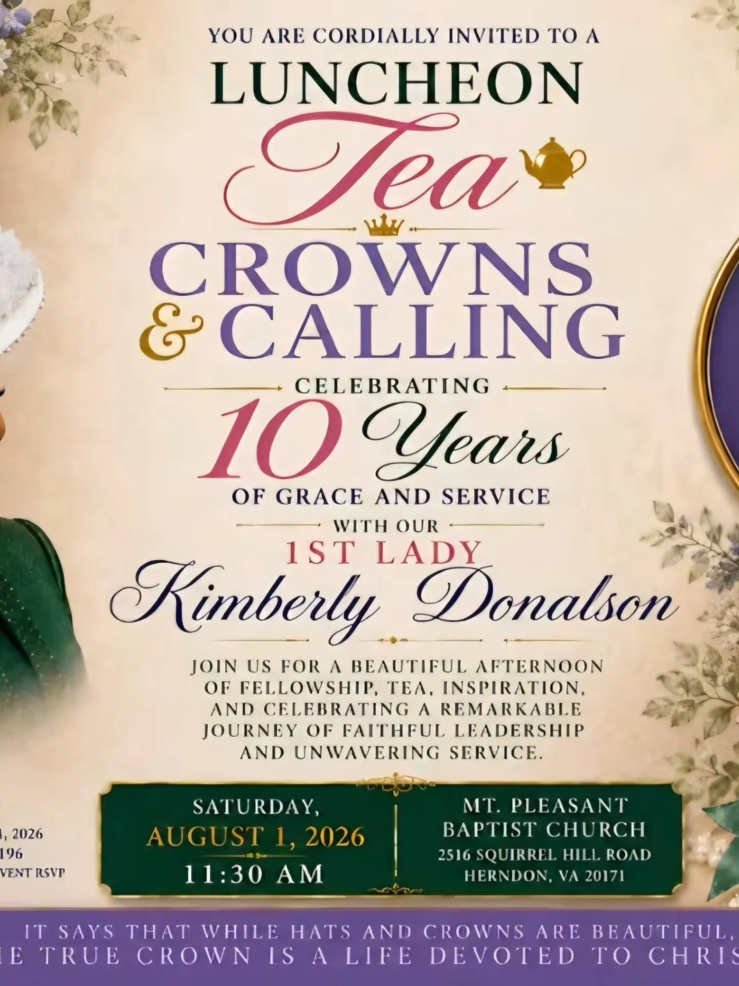Yesterday we celebrated our First Lady Kimberly Donalson with a wonderful tea and luncheon.💃🏿❤️

It was so awesome to spend time with her, just thanking her for being the woman she is. Our women's ministry is a special bunch.

Here's to 10 years at