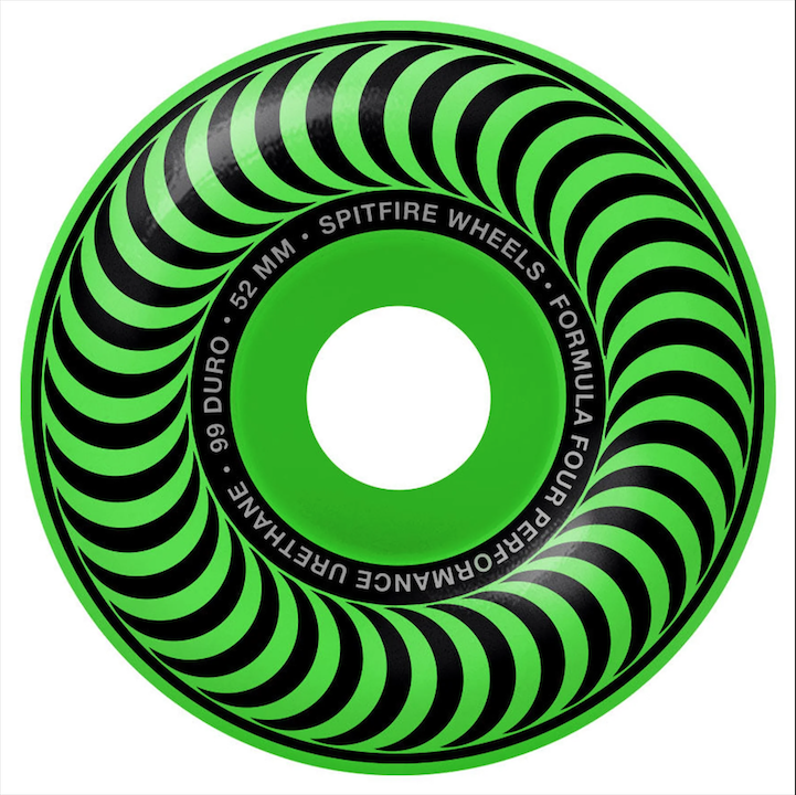 Spitfire F4 Classic Neon Green 52mm 99a