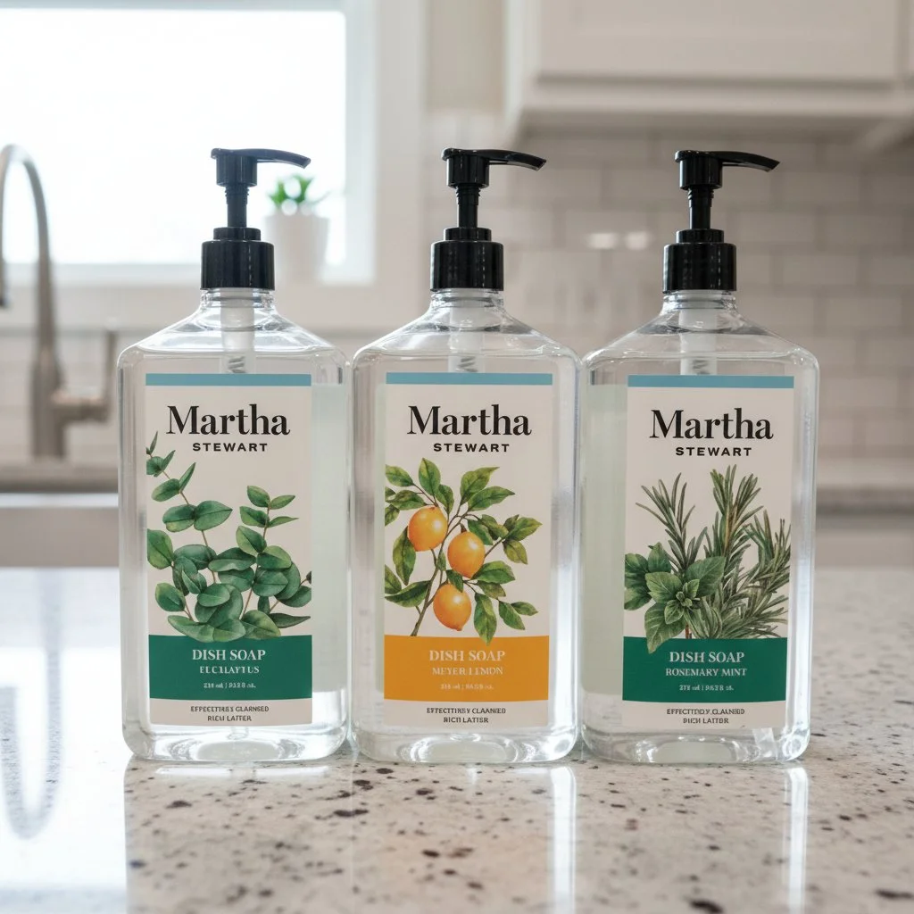 I'm excited to finally share the new line of Martha Stewart cleaning supplies project I worked on earlier this year.

I illustrated each scent (eucalyptus, meyer lemon, rosemary mint and more) and seeing them on the finished bottles feels so good. 

