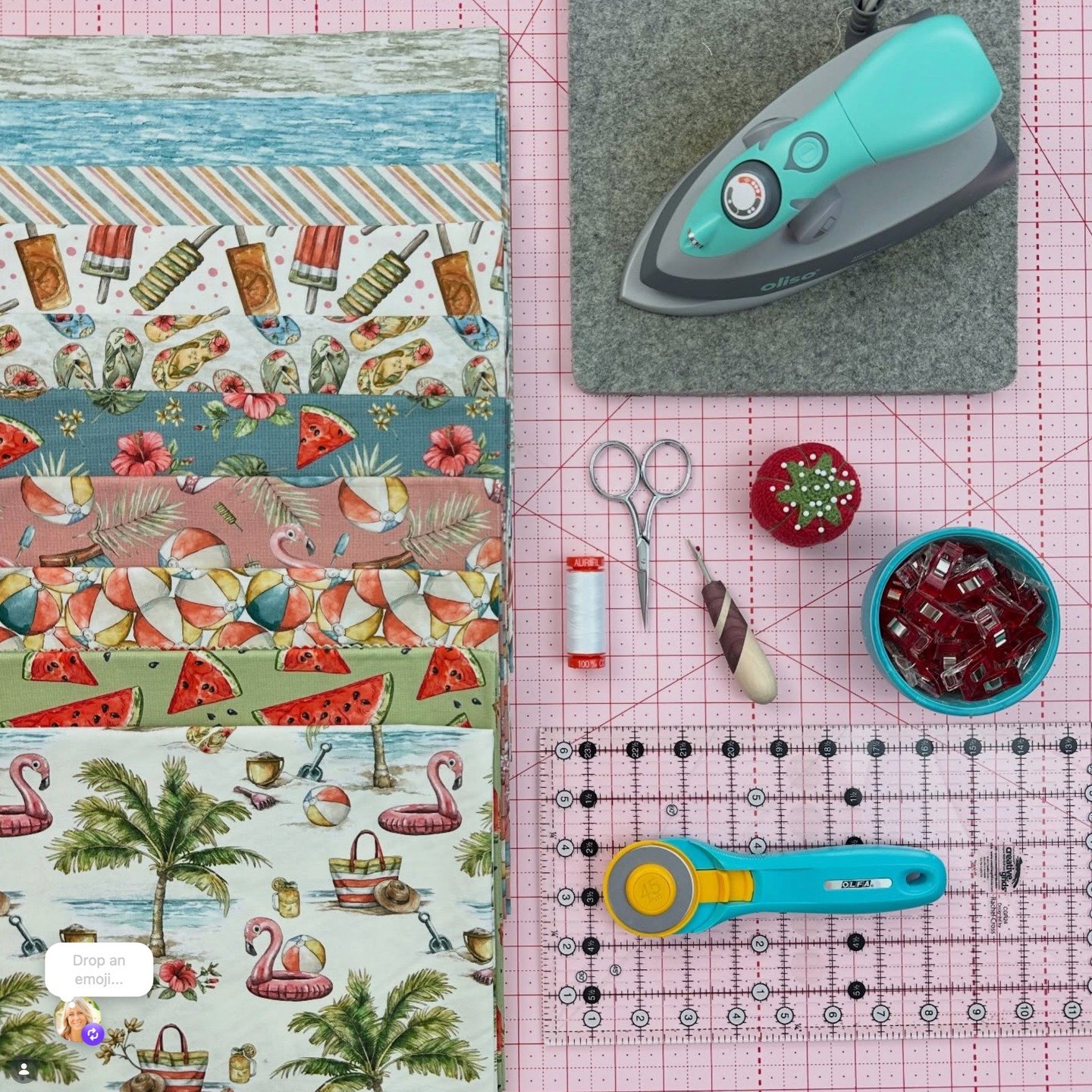 One of my favorite collaborations is seeing my artwork come to life on fabric. 
I can't wait to see this one in person&mdash;and I&rsquo;m already dreaming of having it turned into a quilt someday!

You can find the Vintage Summer collection from @bl