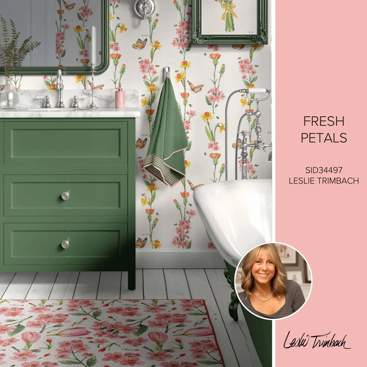 Introducing an all new SPRING collection, FRESH PETALS! Soft florals, fluttering butterflies, and cheerful pastel details come together across this coordinated collection. What would you use this artwork on? #springdecor #springstyle #floraldesign #b