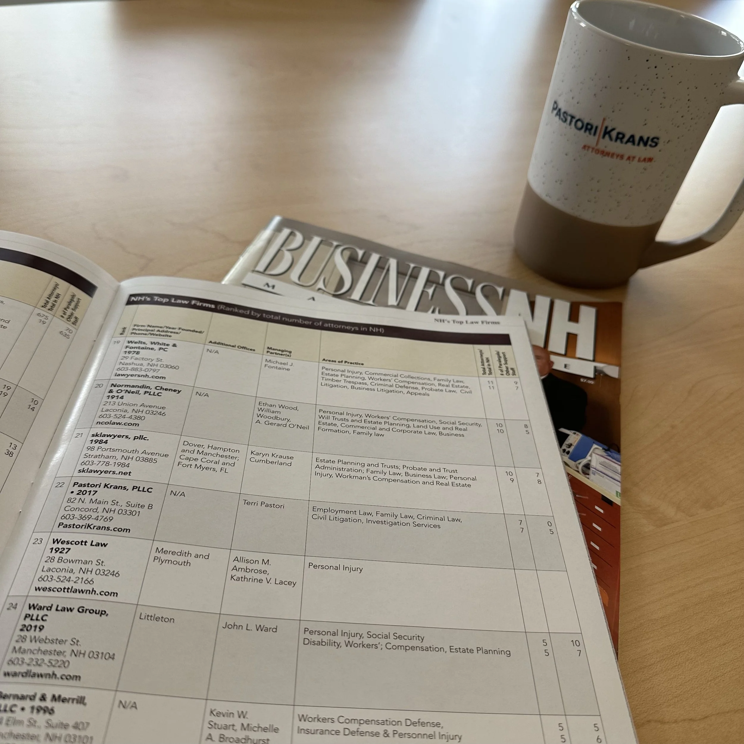 Pastori | Krans Recognized as Top Law Firm in NH