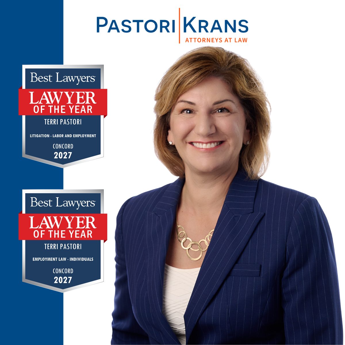 Attorney Terri Pastori Named 2027 Best Lawyers “Lawyer of the Year” in Two Categories