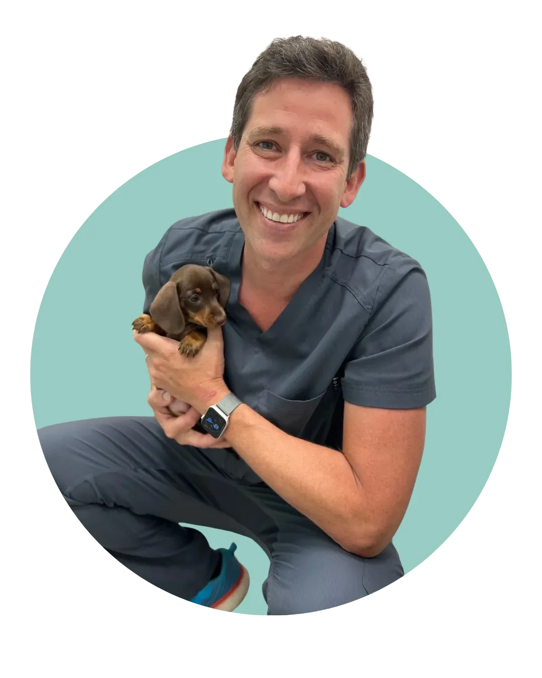 Ian Stroud with Daschund