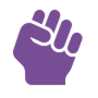 Purple raised fist symbol.