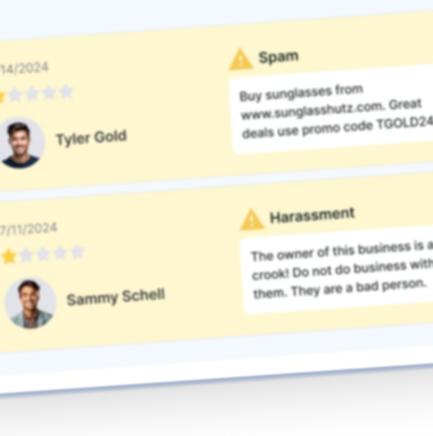 Flag bad Google Reviews