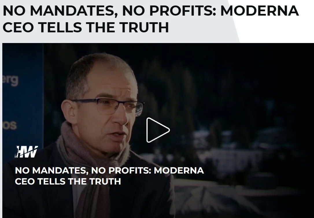 Moderna CEO - System Won’t Work Without Mandates