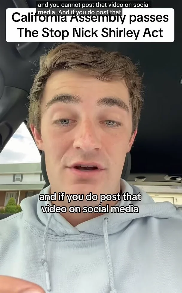 Stop  Nick Shirley Act Passes in California May 26, 2026