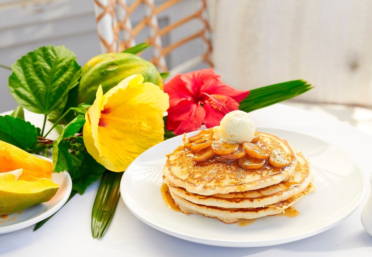 Q: Is there anything a fresh stack of buttermilk pancakes with real maple syrup, whipped butter and caramelized bananas CAN'T fix?⁠
⁠
A: No there is not. ⁠
⁠
Reserve your stack at the link in our bio! 🥞