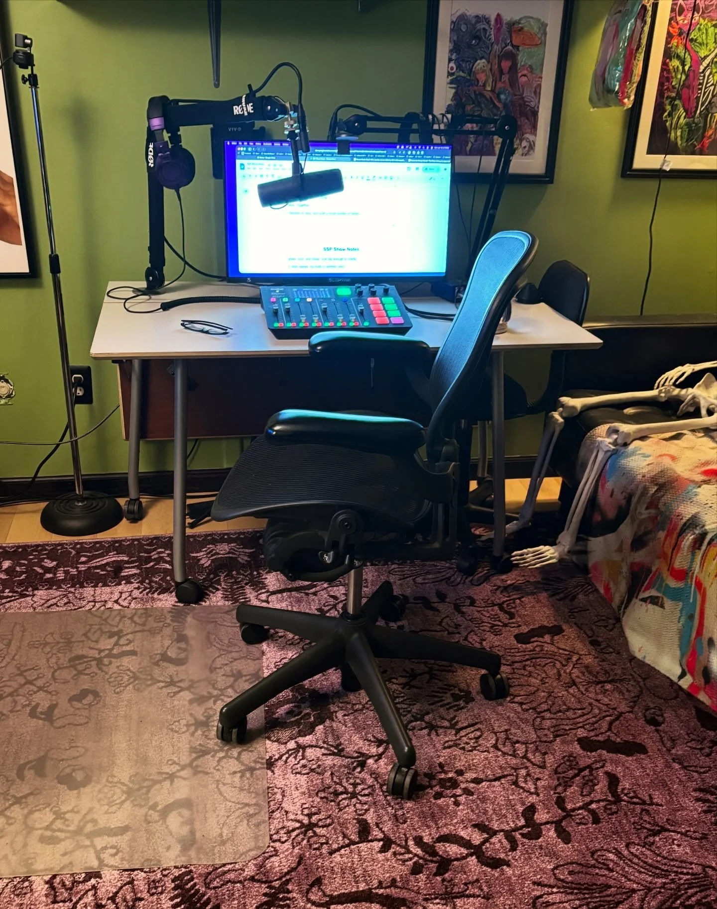 Put a purple rug down in the podcast studio. Always chasing the vibes&hellip;🎧🎙️☠️