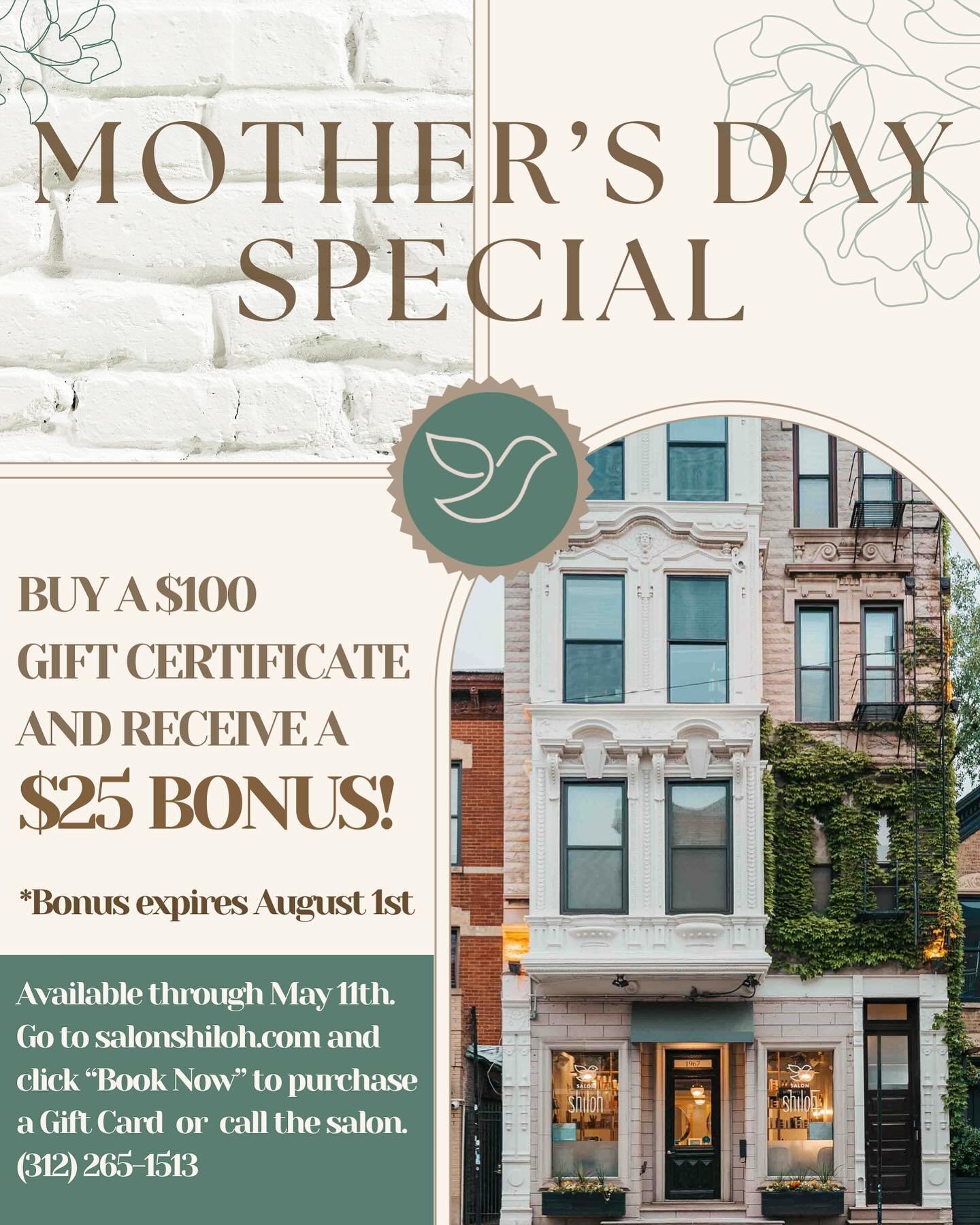 Mother&rsquo;s Day is coming quick! Give someone special the gift of fabulous hair at Salon Shiloh. Offer expires 5/11/24. Bonus cash valid until 8/1/24 Call the salon with any questions. #MothersDayGifts
#HairSalon
#GiftCards
#LincolnPark
#HairCare
