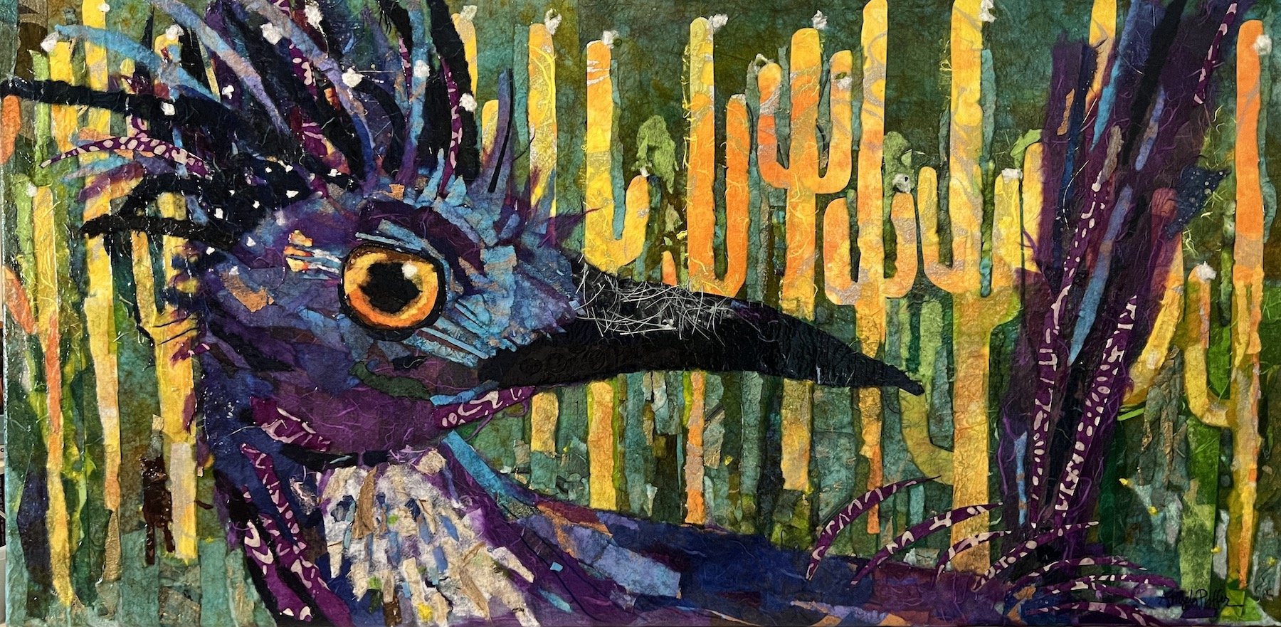 THE RUSTLE, Collage on Canvas, 30"w x 15"h, $600.00