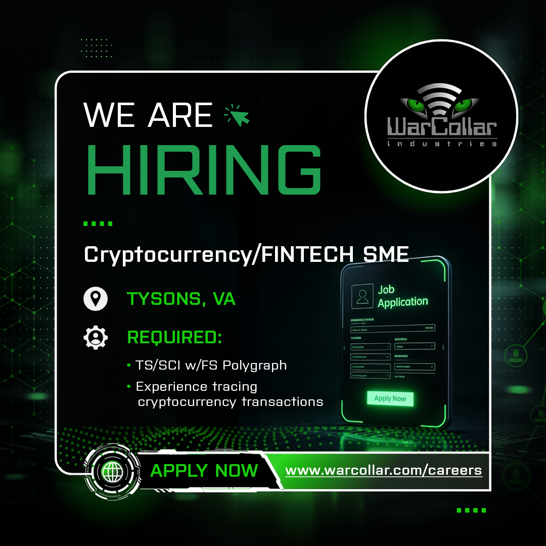 Now Hiring: Cryptocurrency/FINTECH SME