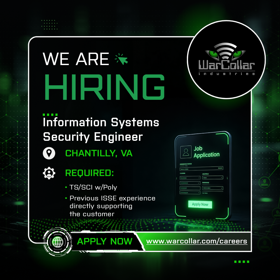 Now Hiring: Information Systems Security Engineer