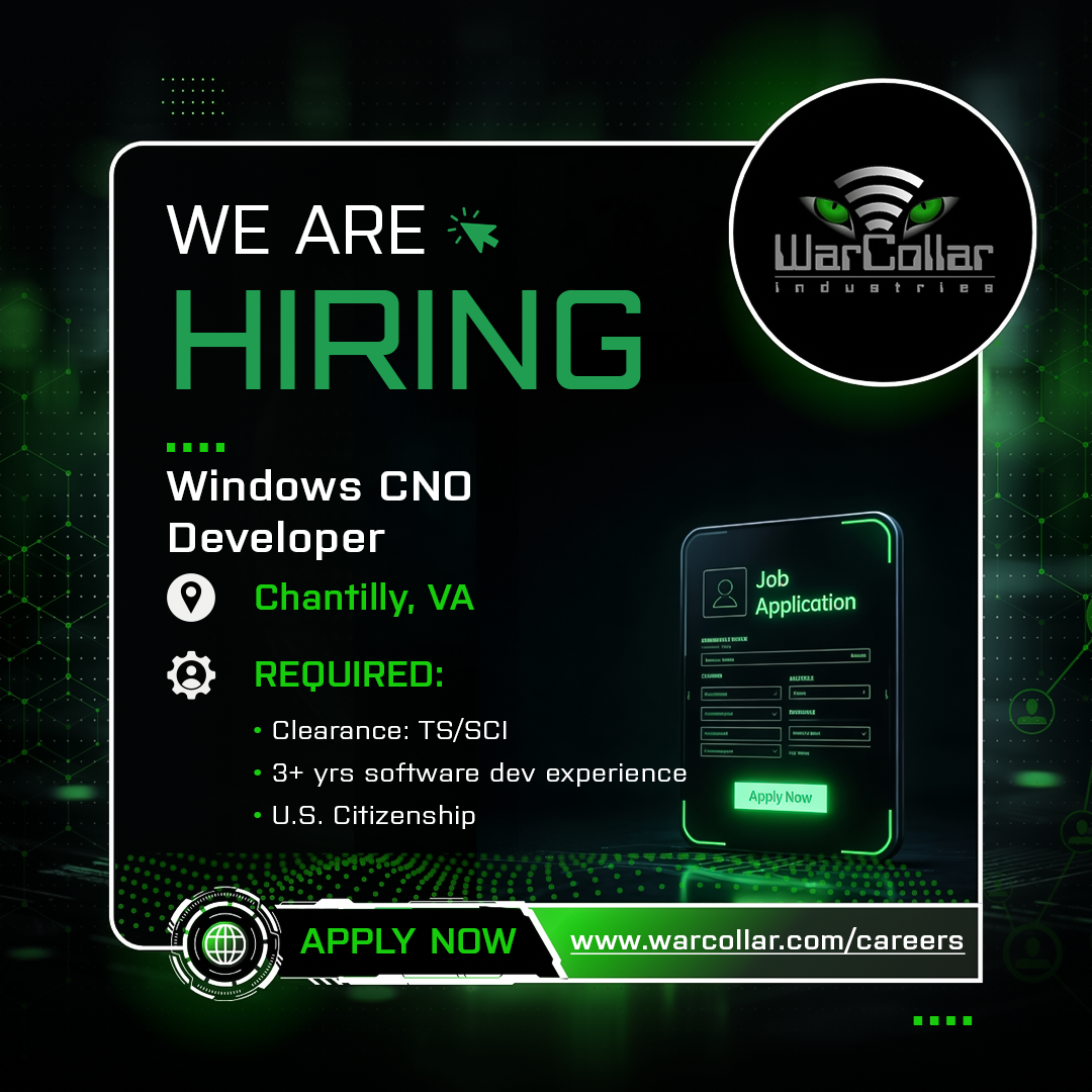New Position: Windows CNO Developer