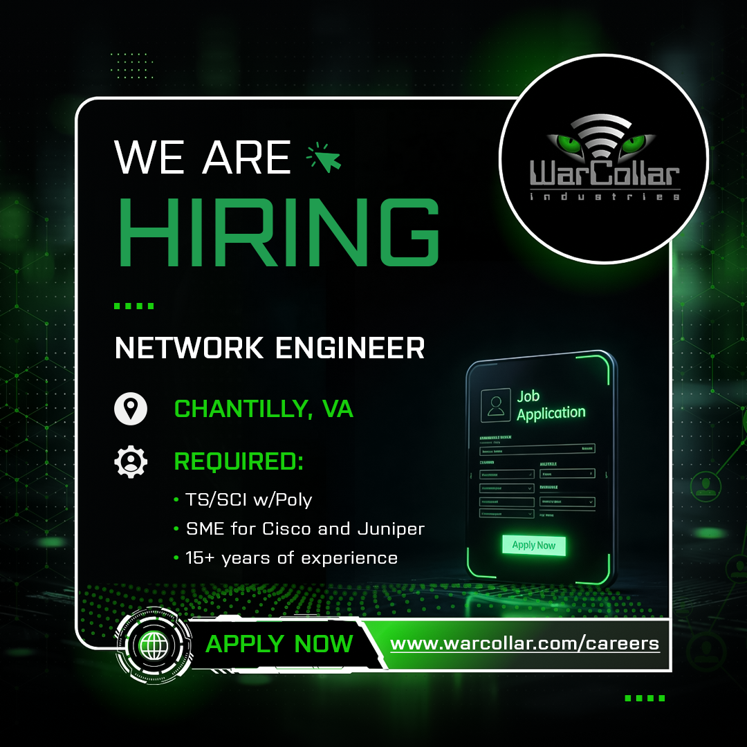 New Position: Network Engineer in Chantilly, VA