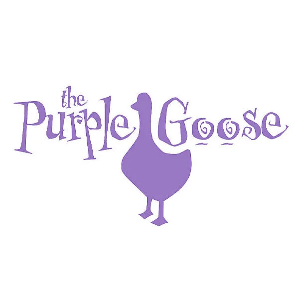 Logo with text 'The Purple Goose' and a purple goose silhouette.