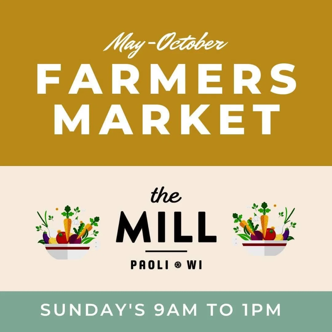 Join us THIS SUNDAY, for our last Farmers' Market at The Mill Paoli for the seson! Enjoy fresh produce, goods from local vendors, delicious food, &amp; unique finds at our weekly market. Bloody Marys from The Lazy Squirrel start at 9 am! Live music a