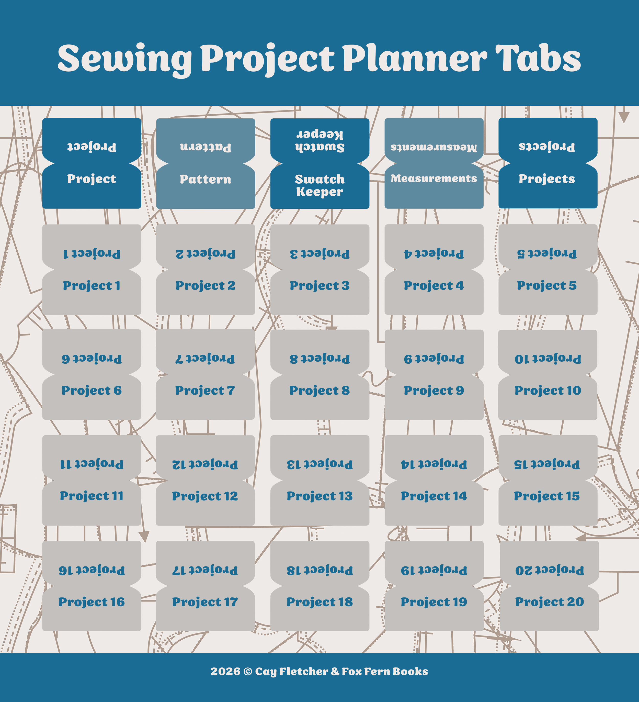 Sewing Project Planner Section Tabs