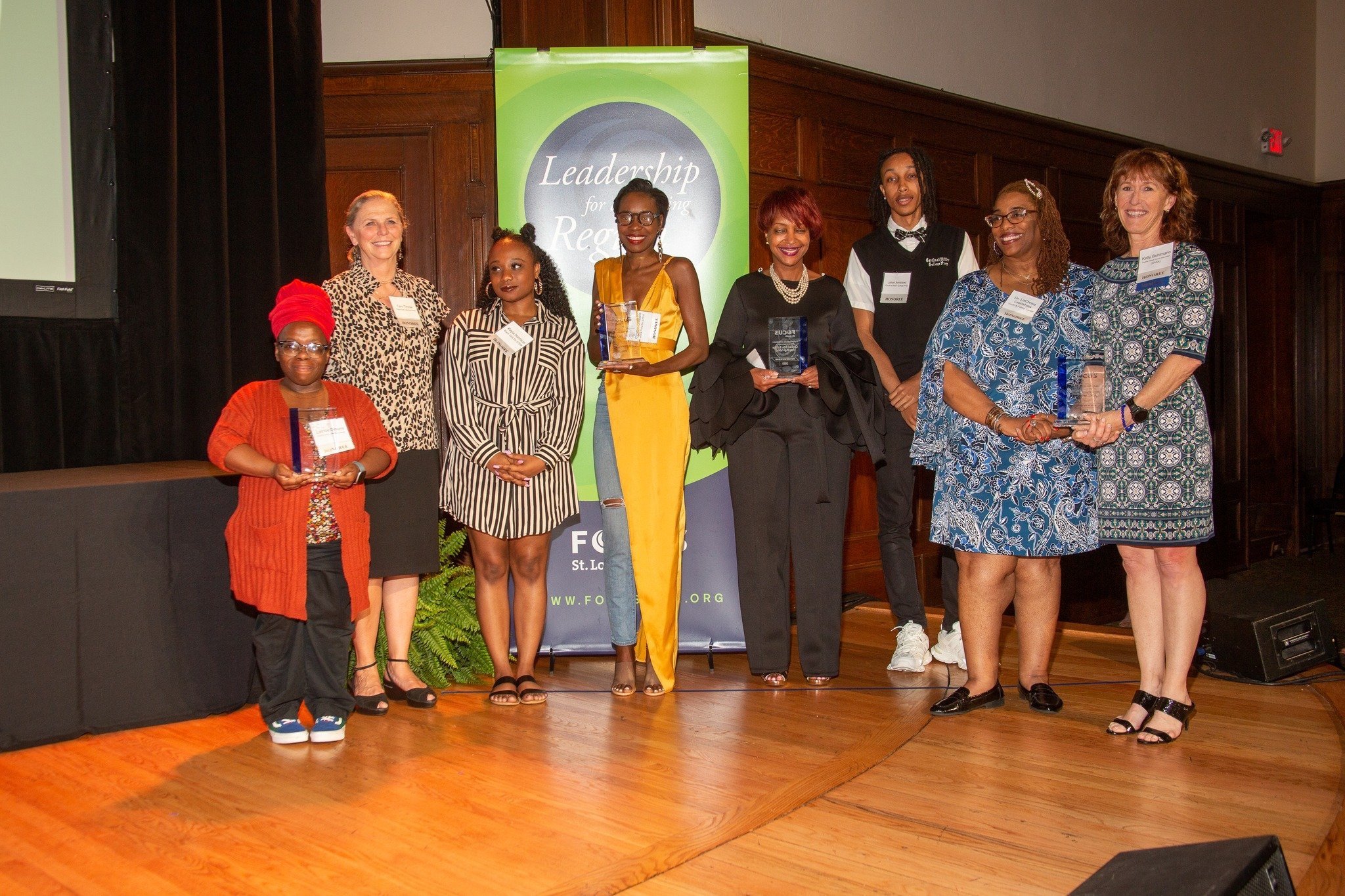 Improving Equity &amp; Inclusion Honorees: (Left to Right) Flance Early Learning Center, Black Girls Do STEM; Cardinal Ritter College Prep, and Disabled Athlete Sports Association