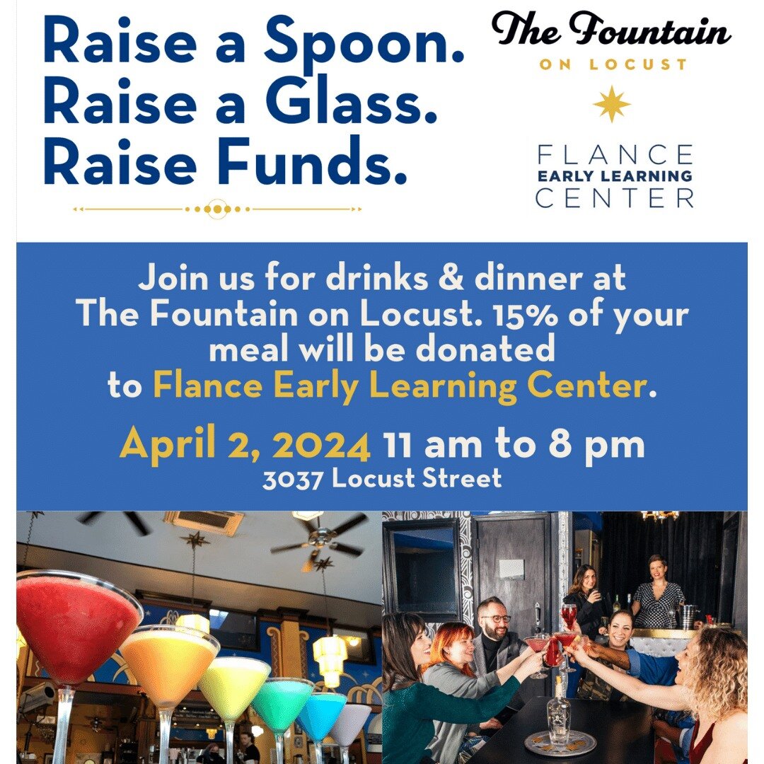 Save the Date Flance Friends! April 2nd is Feast for Flance at The Fountain on Locust.  15% of all proceeds will directly benefit our Flance children, families and community. See you there!