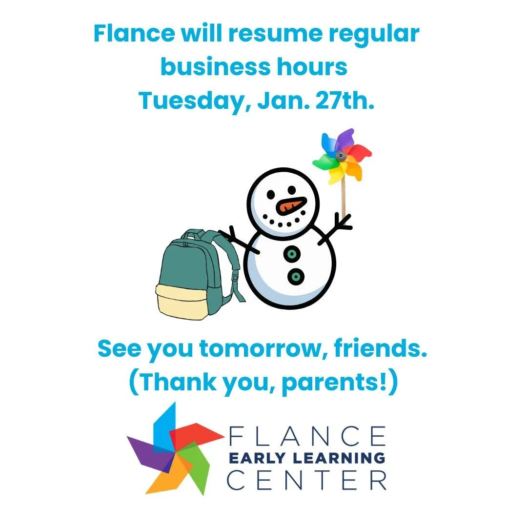 Good news, parents! Thanks for your patience and understanding today. 

See you tomorrow. Please don't forget all hats, coats, mittens, etc. for your littles this week. 🥰