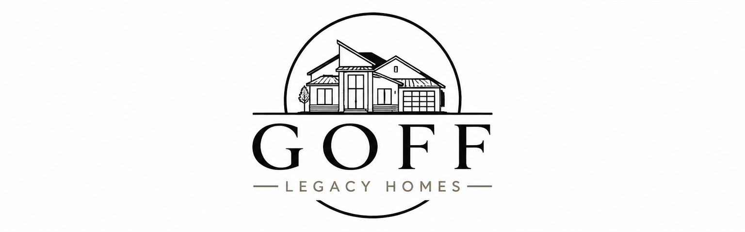 Logo with an illustrated house and the text "GOFF LEGACY HOMES".