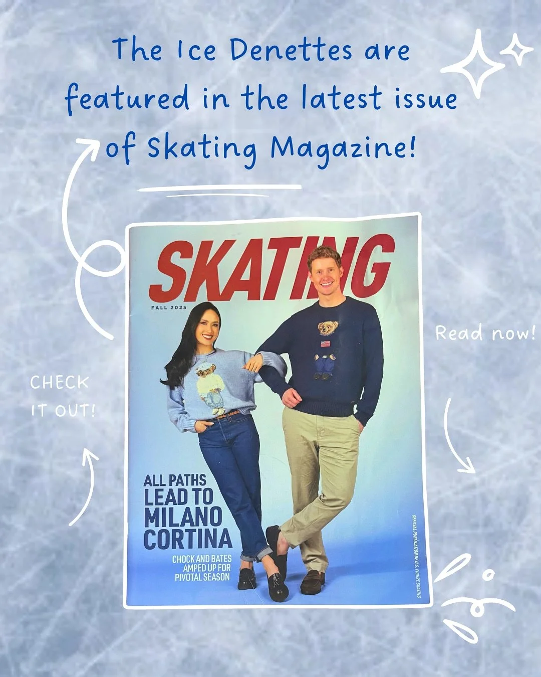 ✨We&rsquo;re beyond excited to share that the Ice Denettes are featured in the latest issue of Skating Magazine! The article spotlights our amazing coach and founder, Jaime Kalnicky, who also skates with our Masters team, Tenacity.

We&rsquo;re so pr