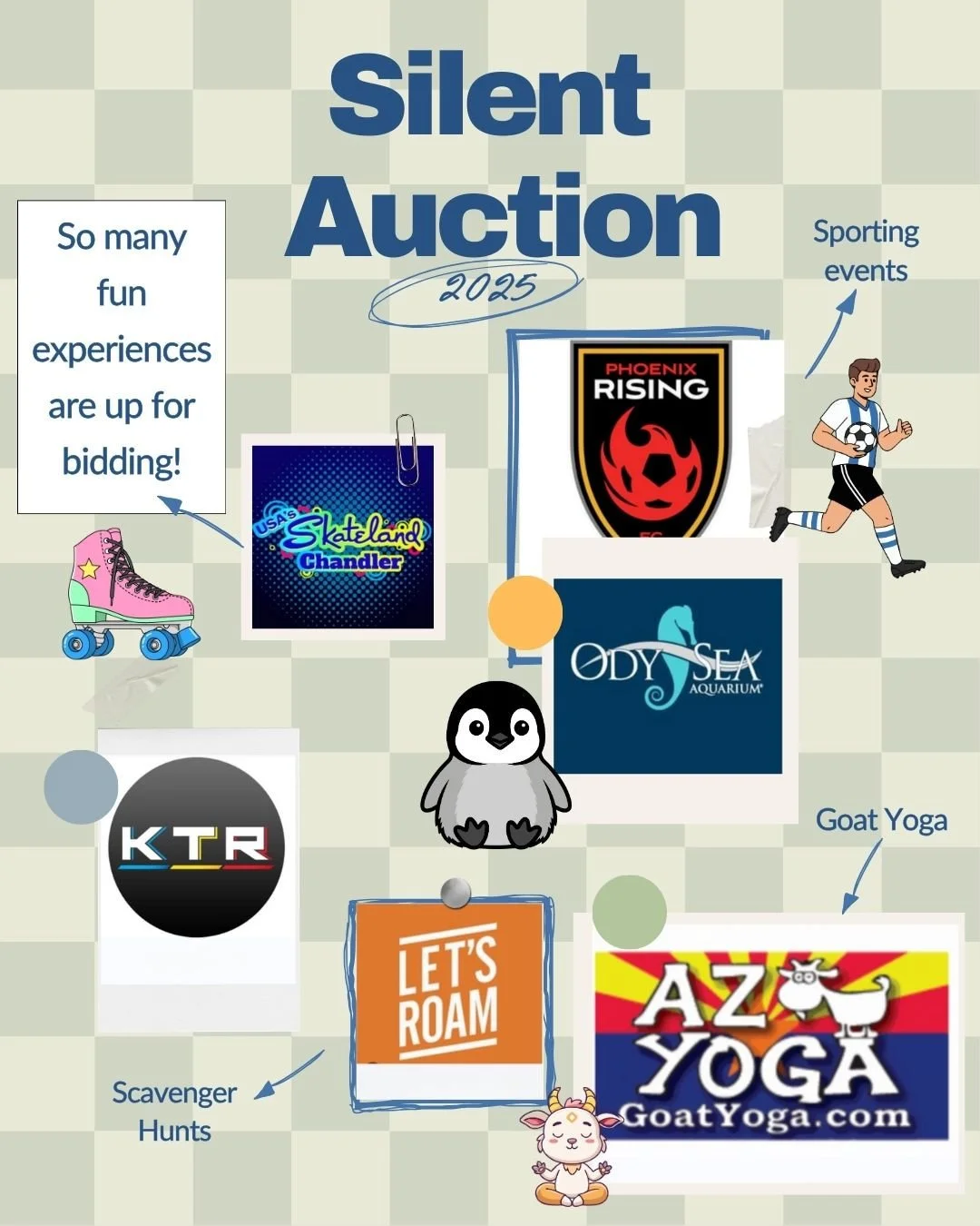 ✨ Your next adventure is just a bid away! ✨⁠
⁠
When you place a bid during our silent auction, you'll have a chance to win tickets to sporting events, scavenger hunts, game show battle rooms, comedy shows, and so much more. ⁠
⁠
This is the Ice Denett