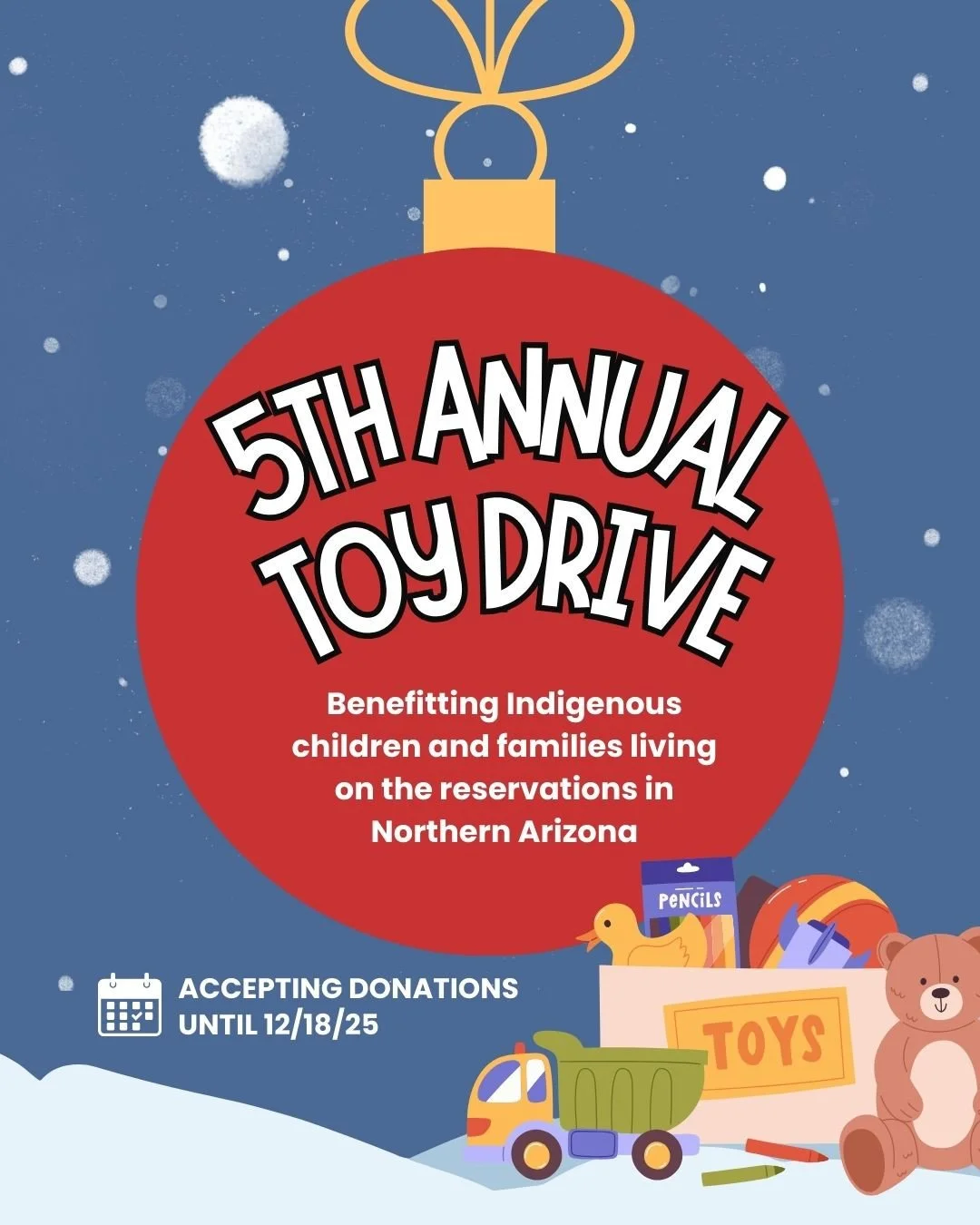 It&rsquo;s our 5th Annual Toy Drive supporting Indigenous children and families on the Northern Arizona reservations, and we&rsquo;d love your help making this season a little brighter.✨ ⁠
⁠
We&rsquo;re accepting donations through December 18, 2025.⁠
