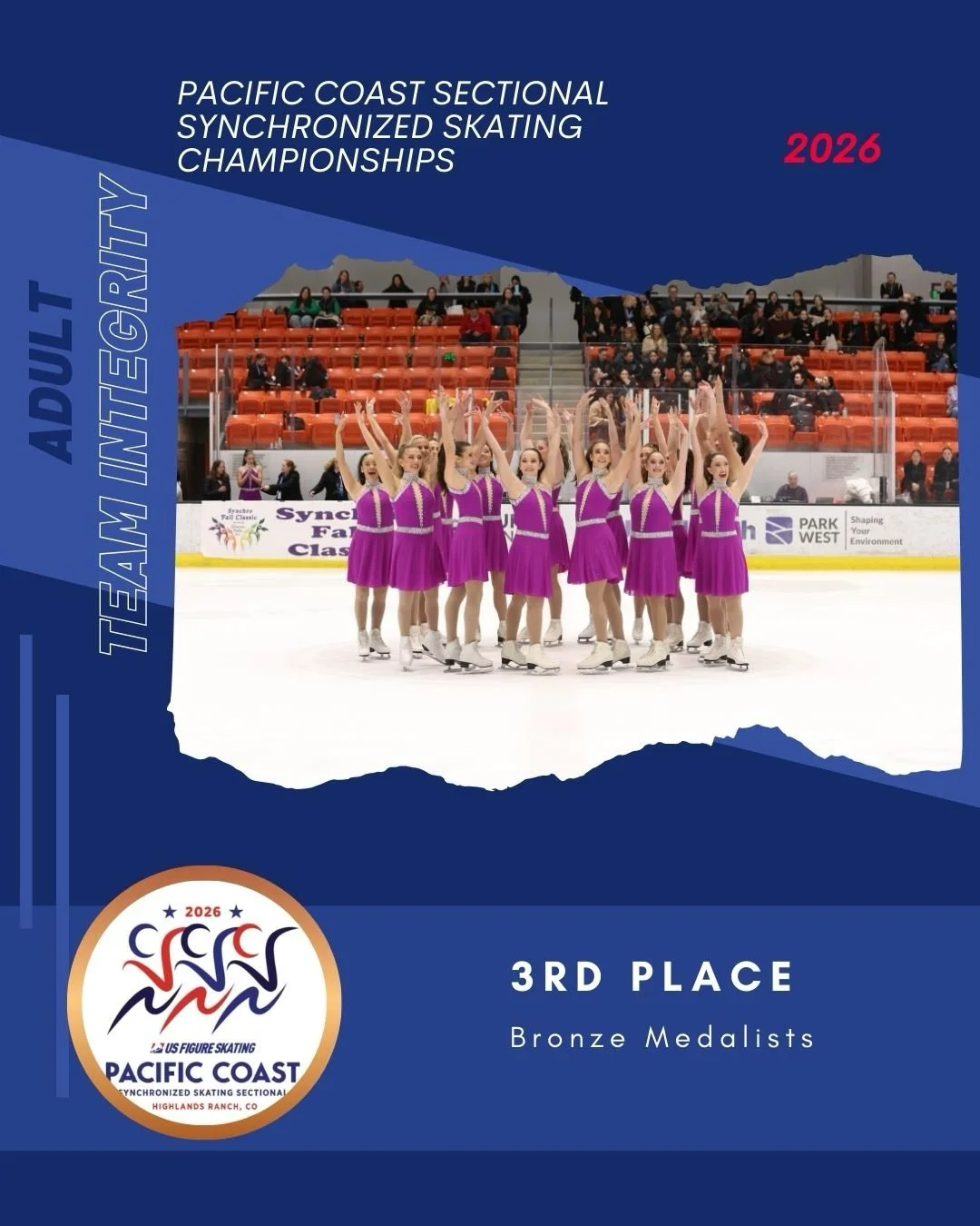We wrapped up day two at the Pacific Coast Synchronized Skating Championships with more incredible skating. 💙

Team Legacy skated their way to a 3rd-place finish in Open Masters, while Team Rhapsody had a standout performance to earn silver in Open 