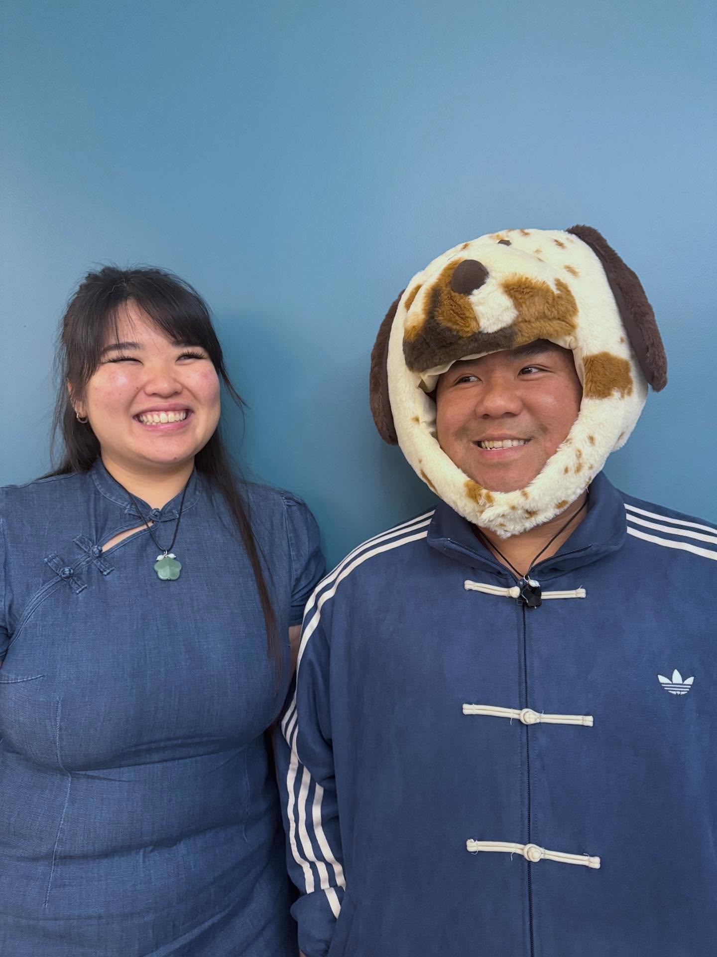 Perfect pair 💚🖤 Vivian and Earl from @homie.sf wearing our Jade &amp; black Onyx flower necklaces ✨🥹
