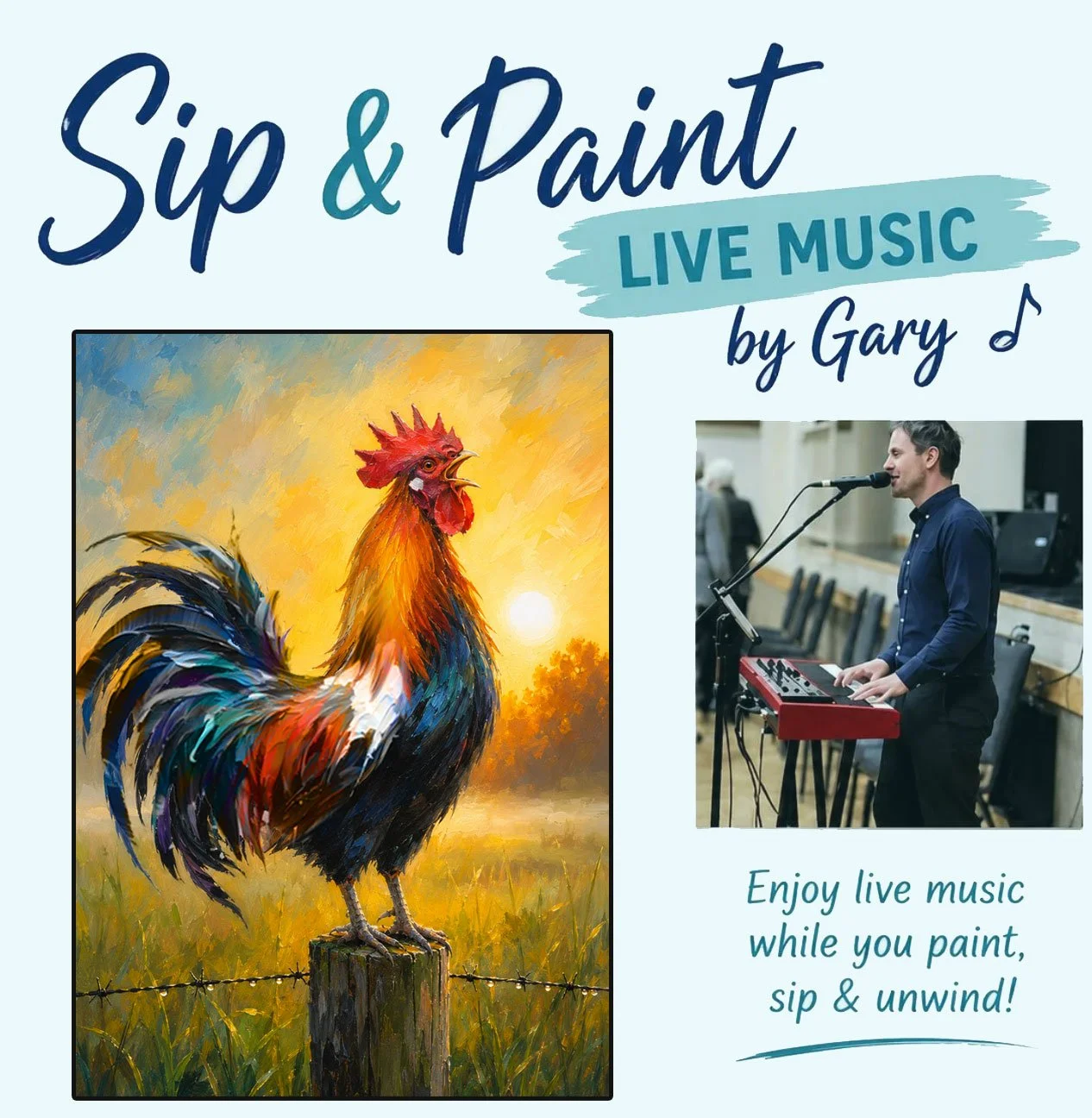Wake up Call ~ Sip & Paint W/ LIVE MUSIC by Gary