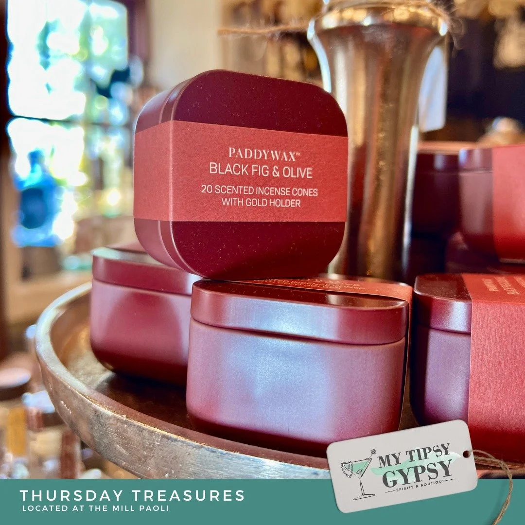 Thursday Treasures from My Tipsy Gypsy!

Our selection of candles this season is &quot;lit&quot;. 🤣

#mytipsygypsy #visitpaoli #themillpaoli #visitpaoli #ThursdayTreasure