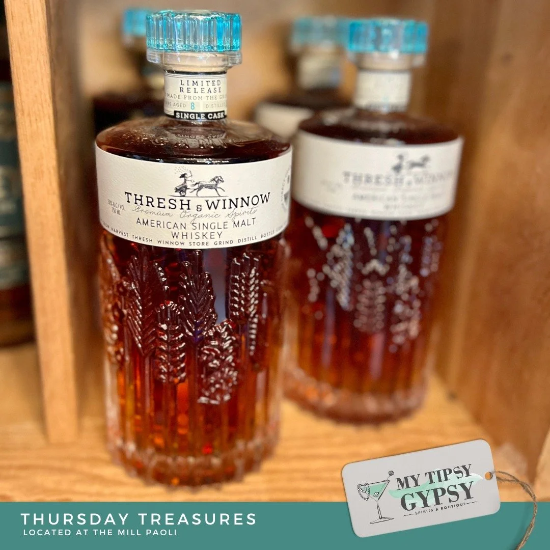 Thursday Treasures from My Tipsy Gypsy!

We are LOVING our selection (and the beautiful bottles) from Thresh &amp; Winnow! Come see for yourself! https://www.threshandwinnowspirits.com/

#mytipsygypsy #visitpaoli #themillpaoli #visitpaoli #ThursdayTr
