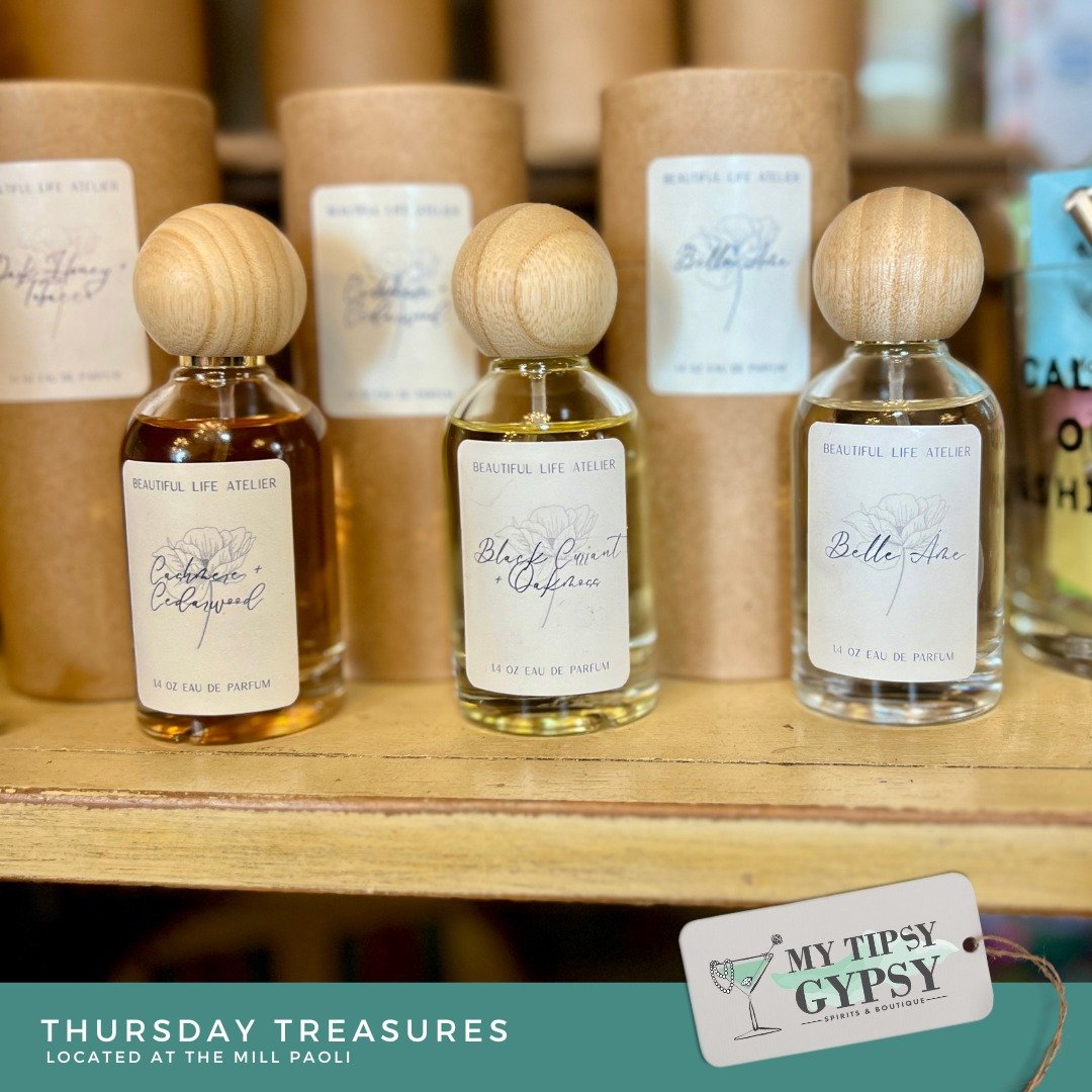 Thursday Treasures from My Tipsy Gypsy!

These sweet little bottles from @beautiful.life.atelier smell divine! Come see for yourself.

#mytipsygypsy #visitpaoli #themillpaoli #visitpaoli #ThursdayTreasure