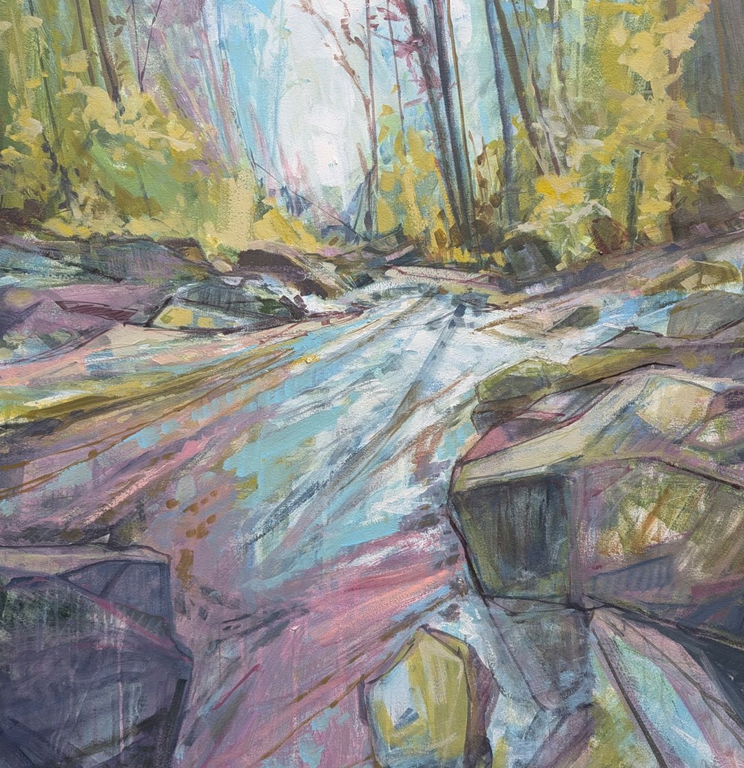 Pastel River, Acrylic on canvas,  36 x 36 inches
Inquiries Welcome