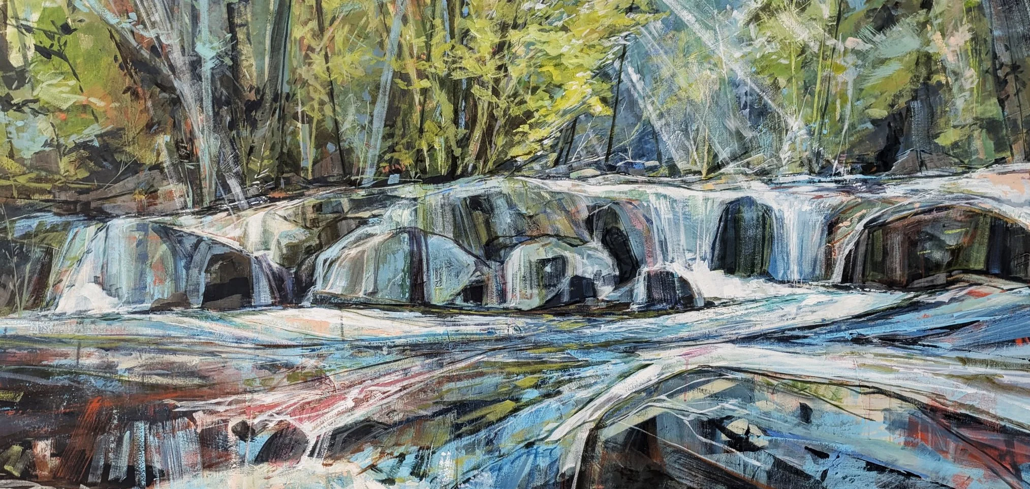 Jeremy Russell, Light Bathing, Acrylic on canvas, 36 xx 72 inches
