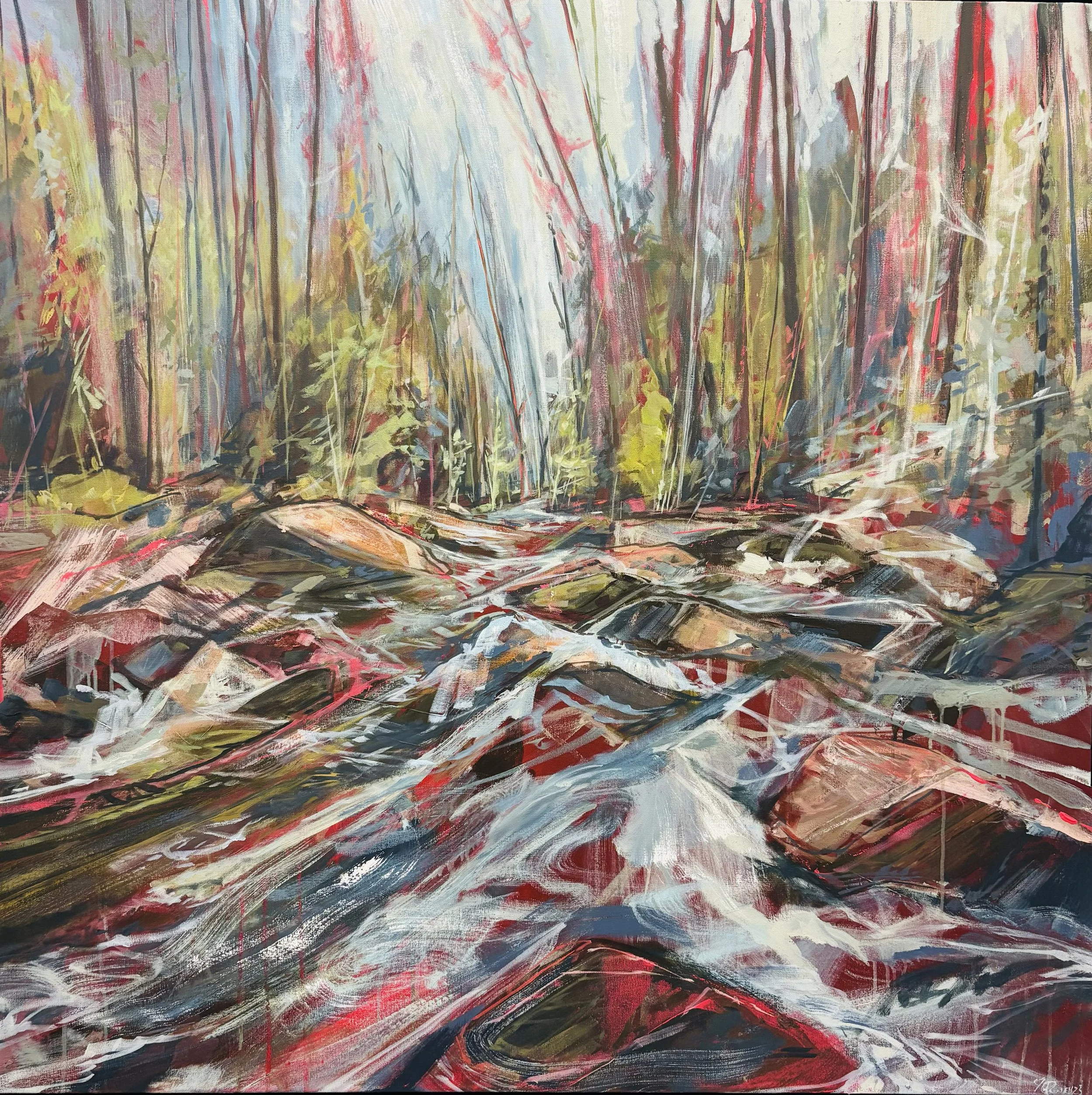 Jeremy Russell Blue Abundance, 2025, Acrylic on canvas, 48 x 48 inches