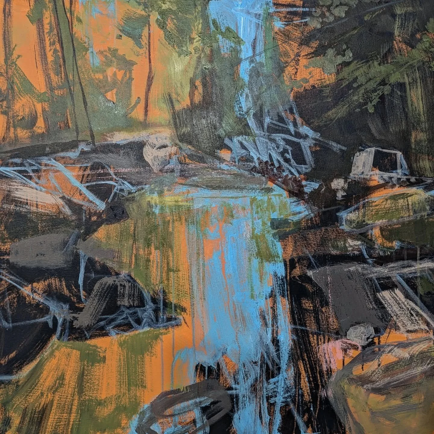 Jupiter Sun Beam, Acrylic on canvas, 36 x36"