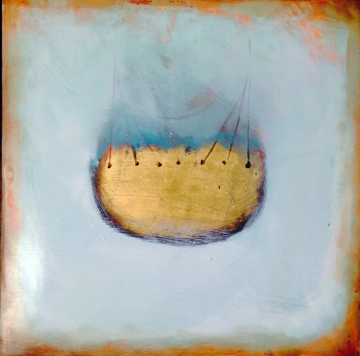 Alicia Armstrong, Surrogate 15 x 15 oil and 22K gold leaf on panel
